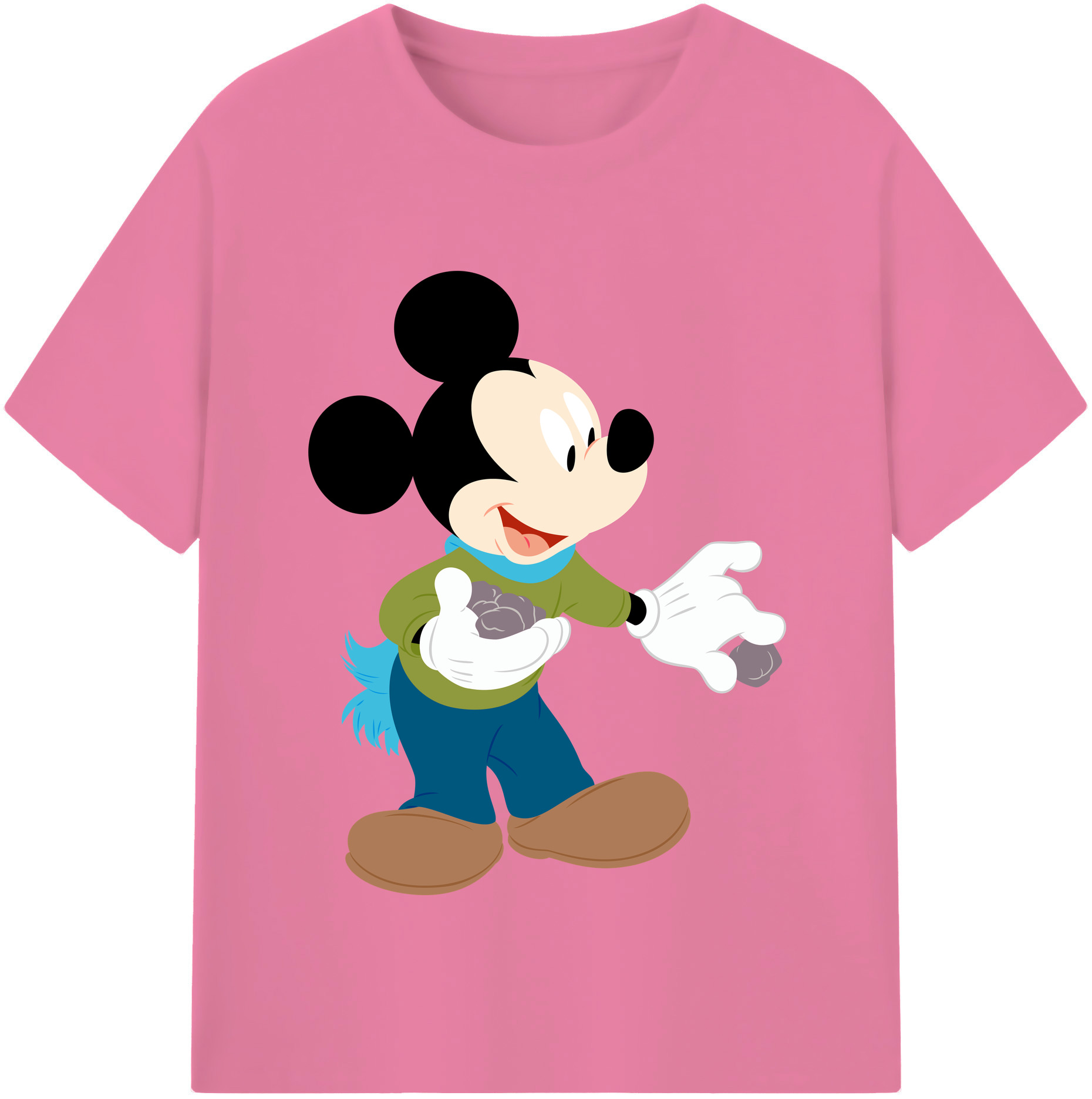 （画像用） ミッキーマウス Mickey Mouse 綿100％半袖Tシャツ（フロントプリント）